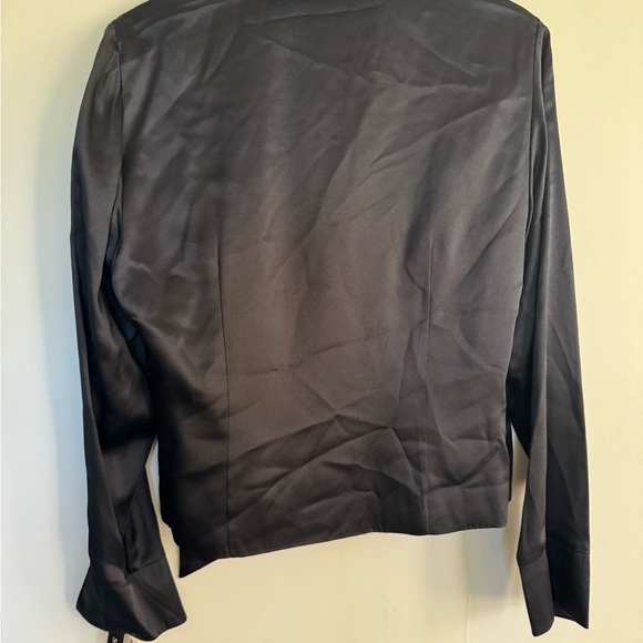 Vintage Spenser Jeremy Black Silk Wrap Top size 10 NWT - Picture 5 of 9